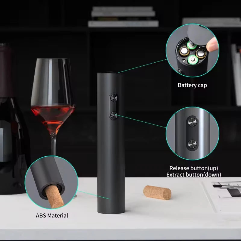 Electric Automatic Red Wine Opener Set - Complete Gift Set with Wine Stopper and Pourer for the Stylish Wine Enthusiast