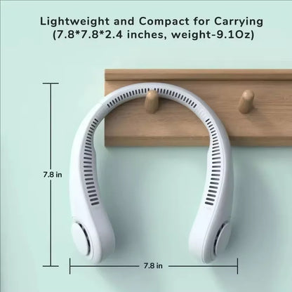 Experience Ultimate Comfort with Our Hands-Free Neck Fan - Portable, USB Rechargeable Bladeless Cooling Solution for Summer Adventures with 3 Speed Settings