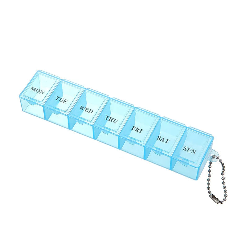 Weekly Pill Organizer - 7 Days Medicine Storage Box with Splitters in 3 Color Options
