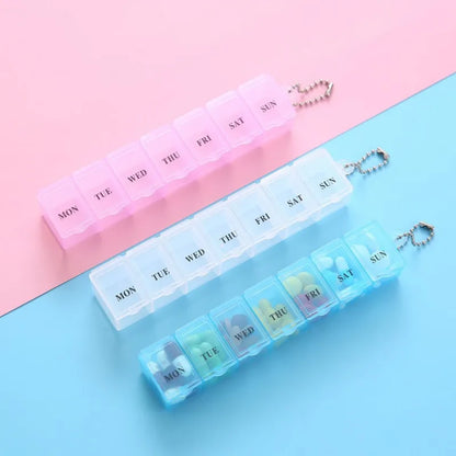 Weekly Pill Organizer - 7 Days Medicine Storage Box with Splitters in 3 Color Options