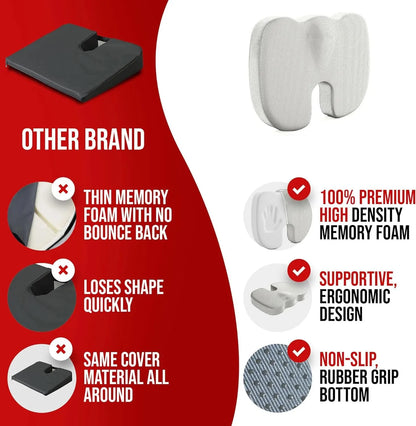 Revolutionize Your Comfort with Our Ergonomic Memory Foam Chair Cushion - Perfect for Office and Home!