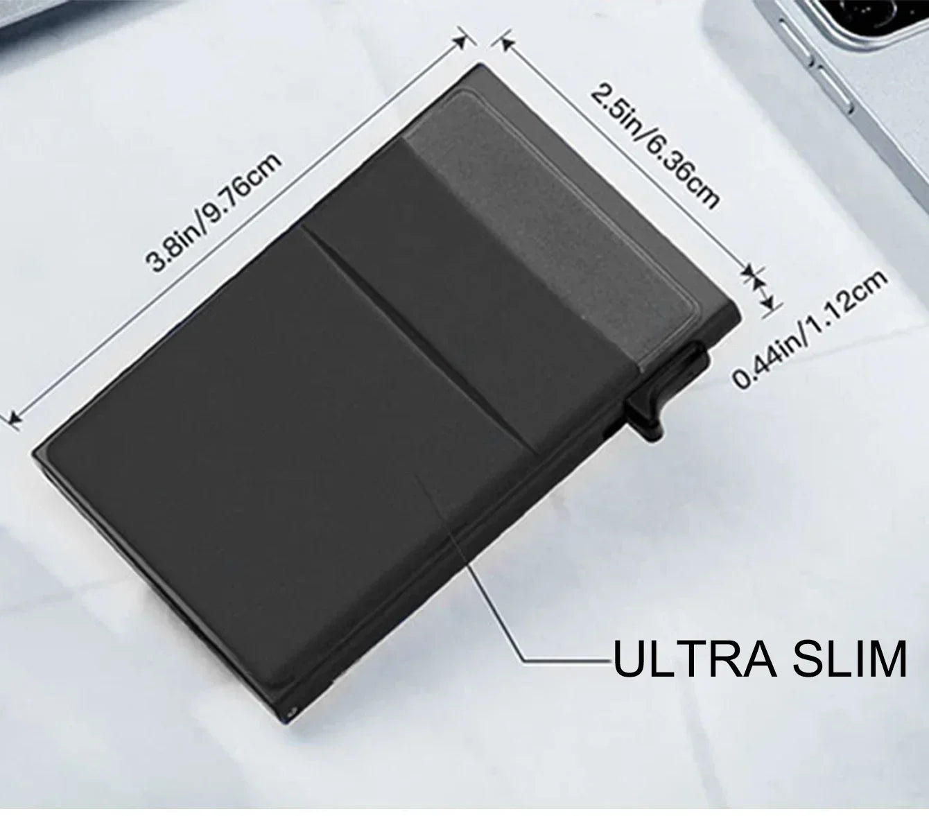 Sleek RFID-Blocking Metal Slim Wallet for Men and Women - Pop-Up Minimalist Credit Card Holder