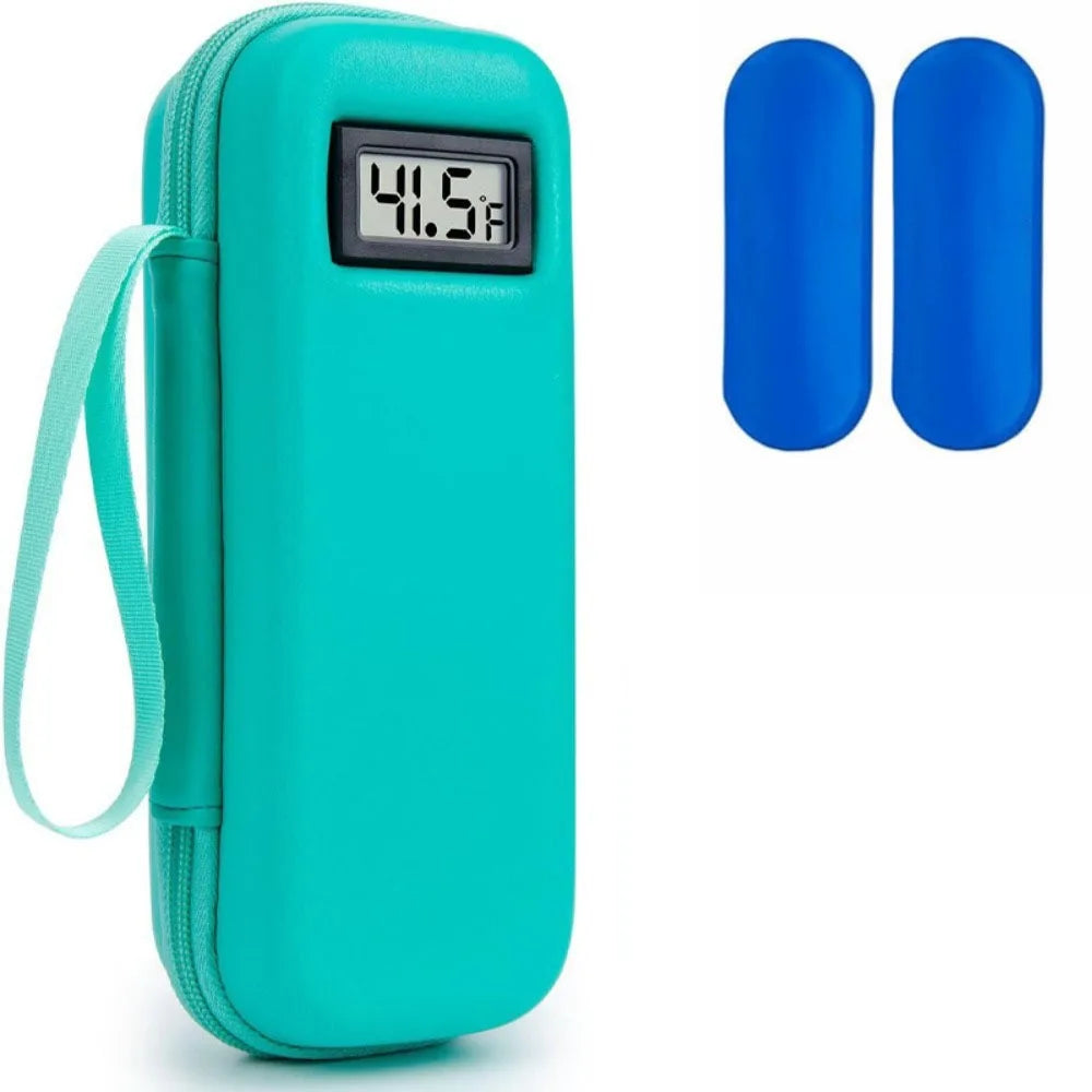 Insulin Cooler Travel Case - Waterproof Organizer with Thermometer for Diabetics - Keep Your Medications Safe and Cool!