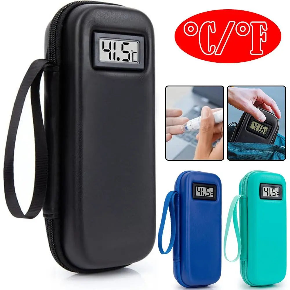 Insulin Cooler Travel Case - Waterproof Organizer with Thermometer for Diabetics - Keep Your Medications Safe and Cool!
