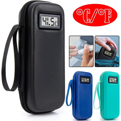 Insulin Cooler Travel Case - Waterproof Organizer with Thermometer for Diabetics - Keep Your Medications Safe and Cool!