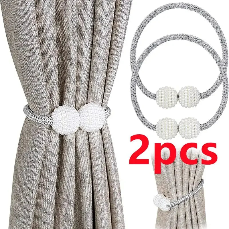 Elevate Your Home Decor with Elegant Pearl Magnetic Curtain Clips - 1 or 2 Pack Options Available