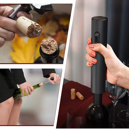 Electric Automatic Red Wine Opener Set - Complete Gift Set with Wine Stopper and Pourer for the Stylish Wine Enthusiast