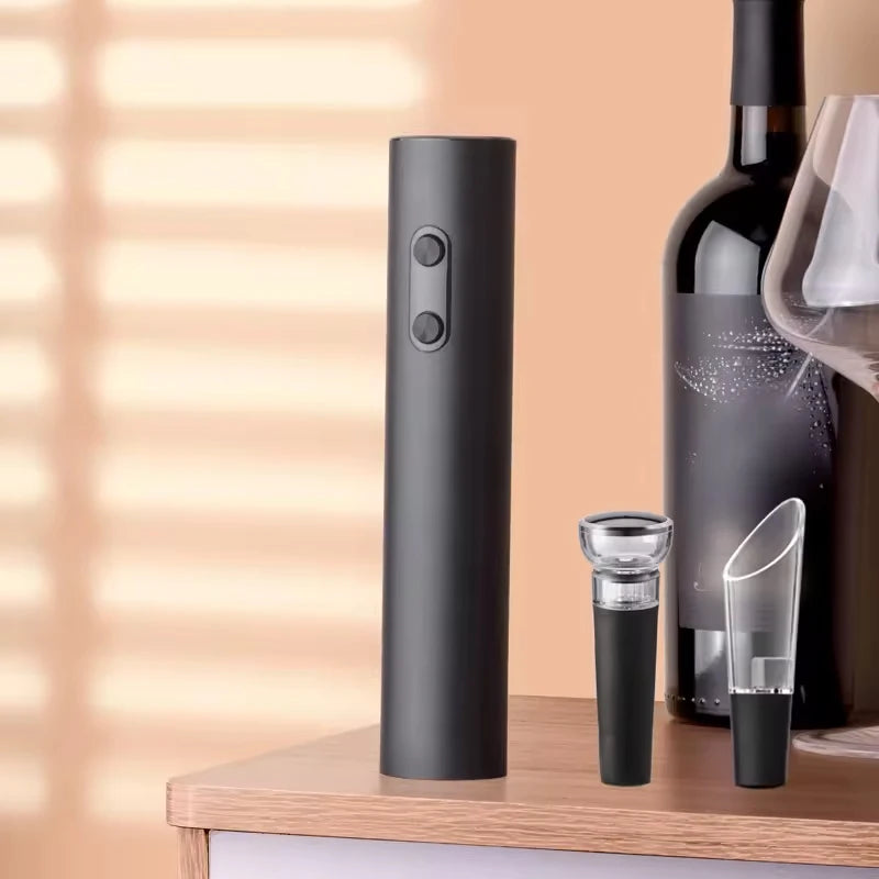 Electric Automatic Red Wine Opener Set - Complete Gift Set with Wine Stopper and Pourer for the Stylish Wine Enthusiast
