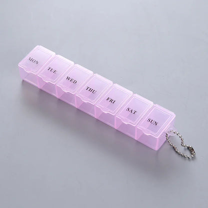 Weekly Pill Organizer - 7 Days Medicine Storage Box with Splitters in 3 Color Options