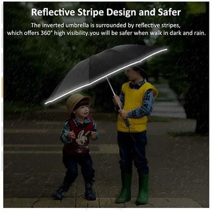 Stay Dry and Stylish with Our Fully Automatic Reverse Folding Umbrella - Perfect for Men and Women!
