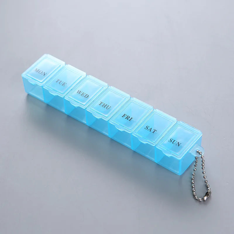 Weekly Pill Organizer - 7 Days Medicine Storage Box with Splitters in 3 Color Options