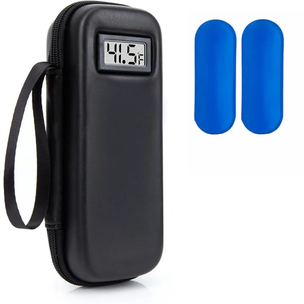 Insulin Cooler Travel Case - Waterproof Organizer with Thermometer for Diabetics - Keep Your Medications Safe and Cool!
