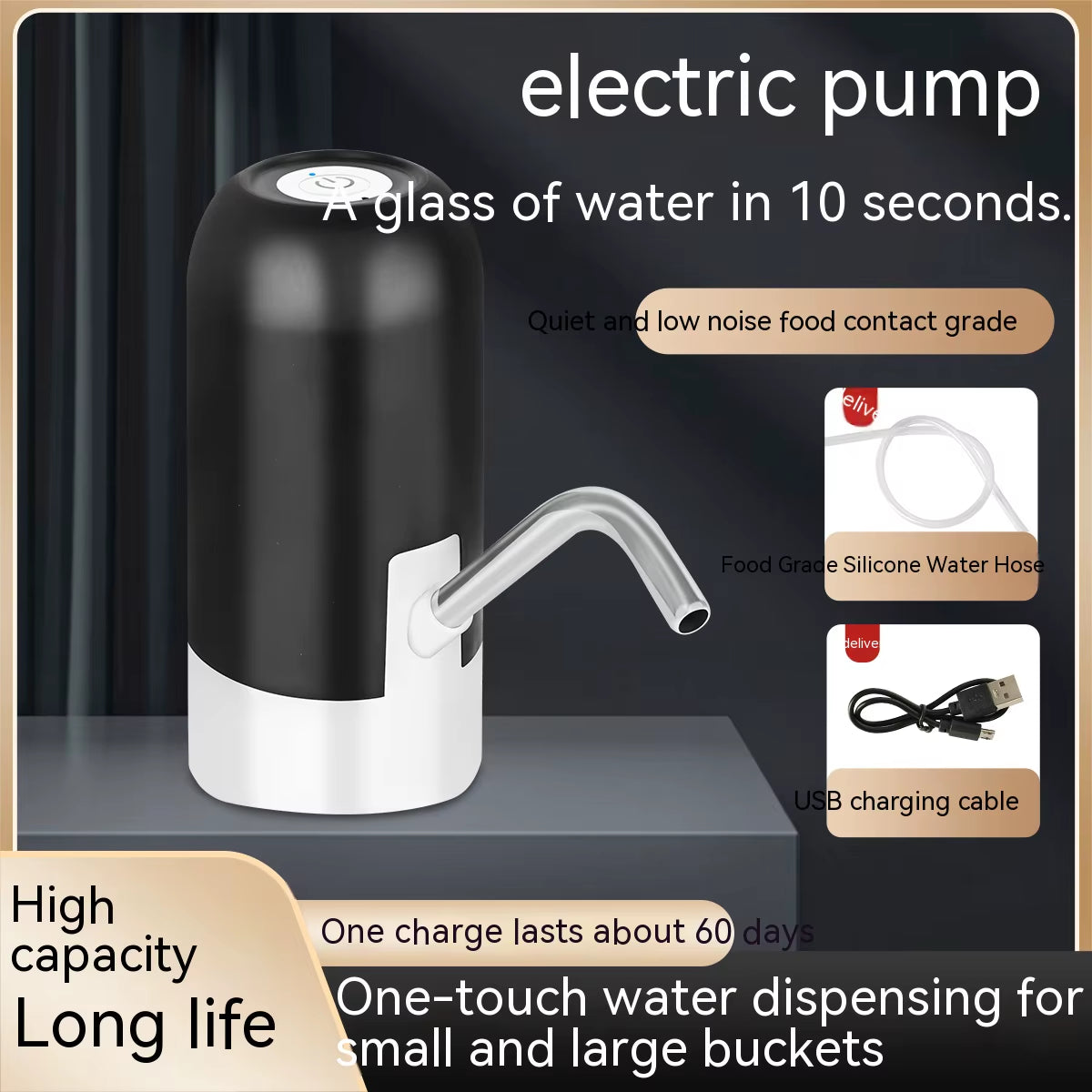 Revolutionary 5 Gallon USB Charging Water Bottle Dispenser - Automatic Electric Pump for Effortless Hydration Anywhere!