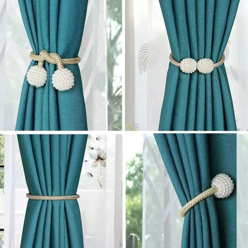 Elevate Your Home Decor with Elegant Pearl Magnetic Curtain Clips - 1 or 2 Pack Options Available