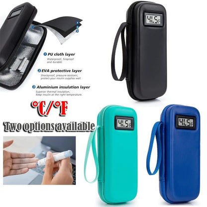 Insulin Cooler Travel Case - Waterproof Organizer with Thermometer for Diabetics - Keep Your Medications Safe and Cool!
