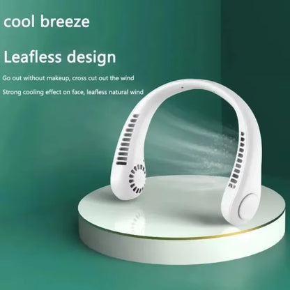 Experience Ultimate Comfort with Our Hands-Free Neck Fan - Portable, USB Rechargeable Bladeless Cooling Solution for Summer Adventures with 3 Speed Settings