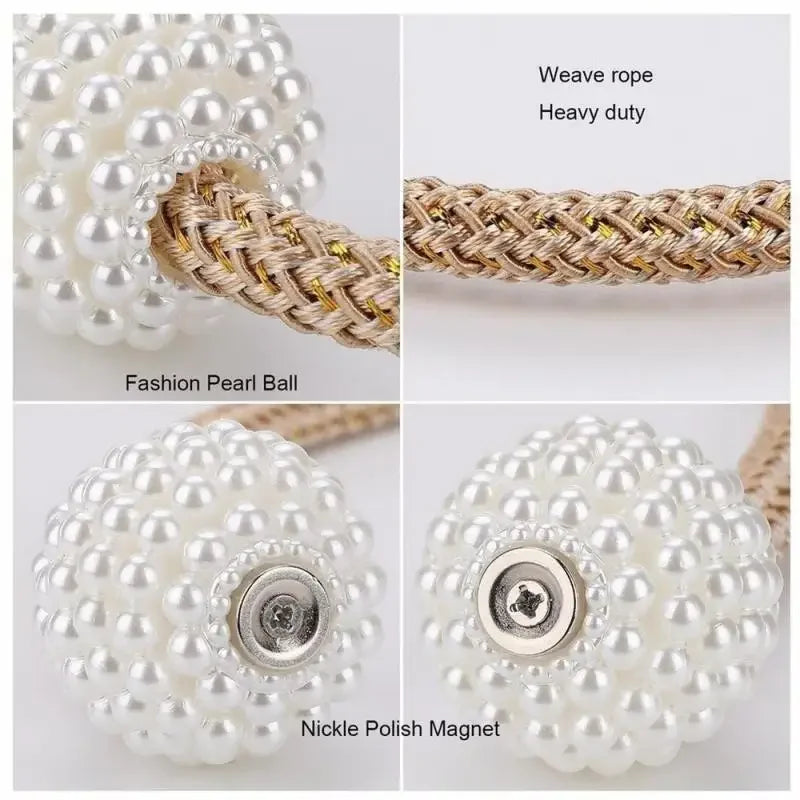 Elevate Your Home Decor with Elegant Pearl Magnetic Curtain Clips - 1 or 2 Pack Options Available